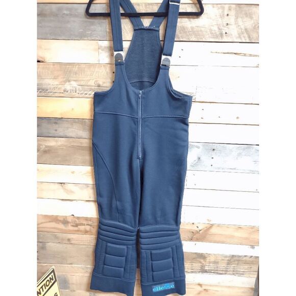 Ellesse Padded Blue Suspenders Snow Ski Overalls Bib US J40 P34 Made in Italy - Picture 1 of 4